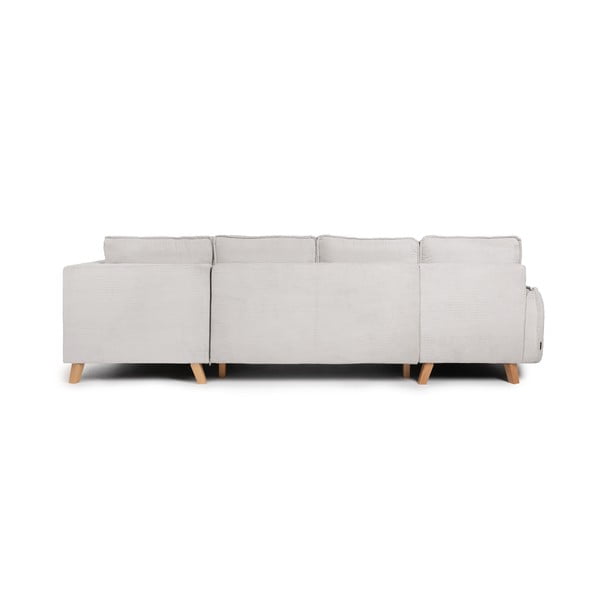 Iš kordinio velveto sulankstoma kampinė sofa smėlio spalvos (su dešiniuoju kampu/„U“ formos) Tori – Bonami Selection-image-4