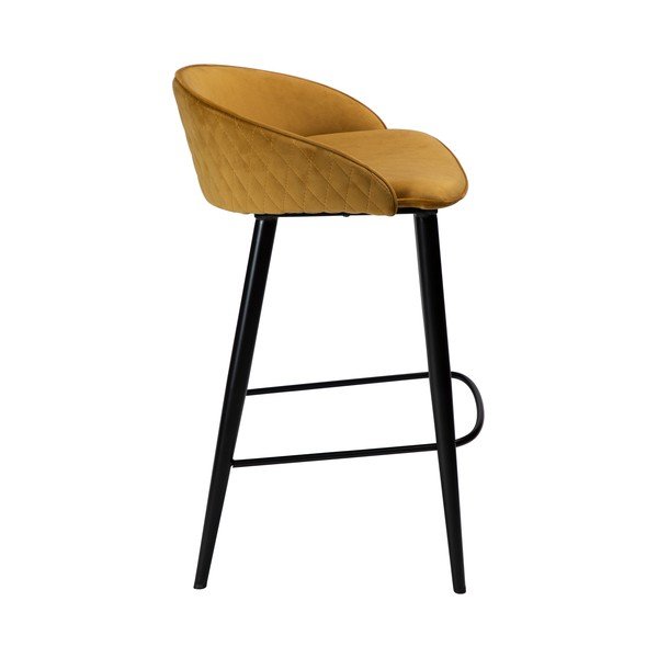 Geltono aksomo baro kėdė DAN-FORM Denmark Dual, aukštis 91 cm-image-4