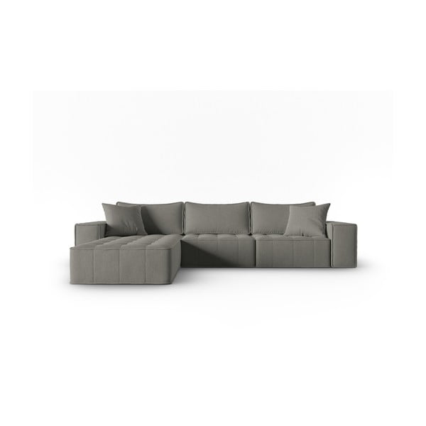 Kampinė sofa pilkos spalvos (su kairiuoju kampu) Mike – Micadoni Home