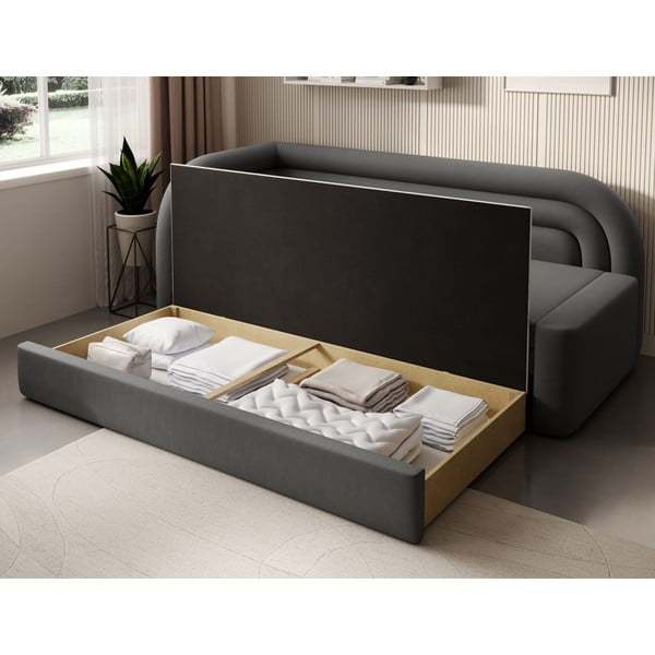 Taupe spalvos iš velveto sulankstoma/su sandėliavimo vieta sofa su kairiuoju kampu 223 cm Fabillo – ELTAP-image-4