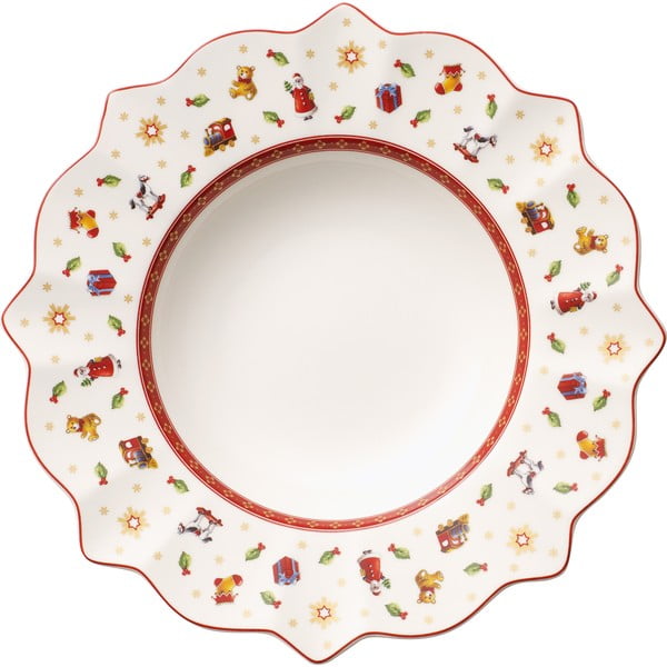 Balta ir raudona kalėdinė porceliano lėkštė Toy´s Delight Villeroy&Boch, ø 26 cm