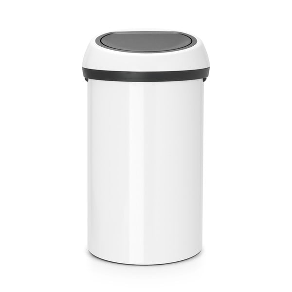 Iš plieno galima atidaryti palietus šiukšliadėžė baltos spalvos 60 l Touch Bin – Brabantia-image-2