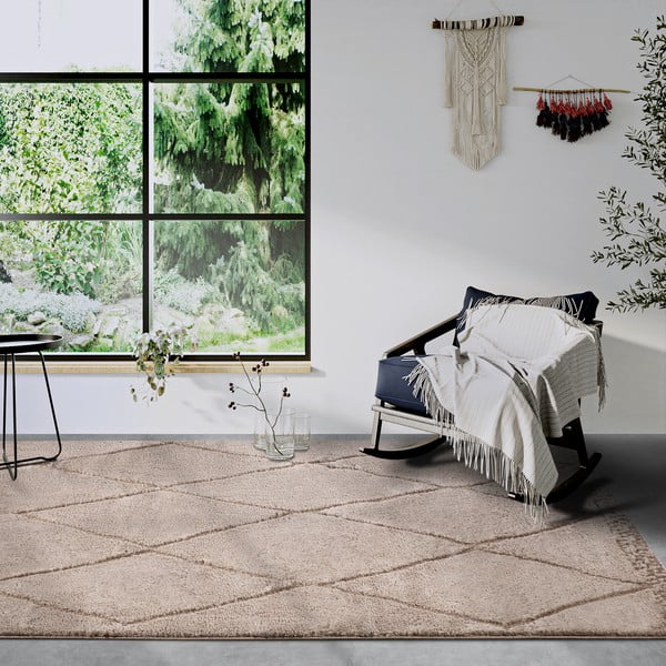 Kilimas smėlio spalvos 120x170 cm Perrotin Beige – Elle Decoration-image-1