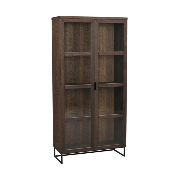Iš ąžuolo masyvo vitrina rudos spalvos 95x195 cm Everett – Rowico-image-2