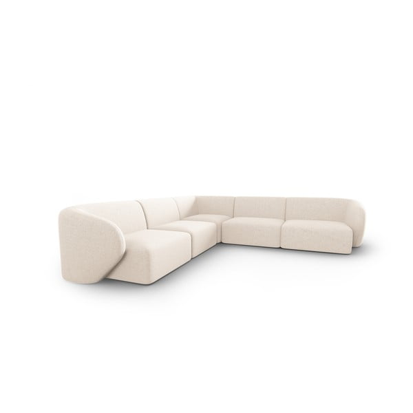 Smėlio spalvos iš šenilinio audinio kampinė sofa Paolo – Milo Casa