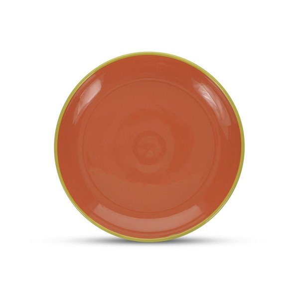 Žalios spalvos/oranžinės spalvos desertinė iš akmens masės lėkštė ø 18 cm Duo – ONA