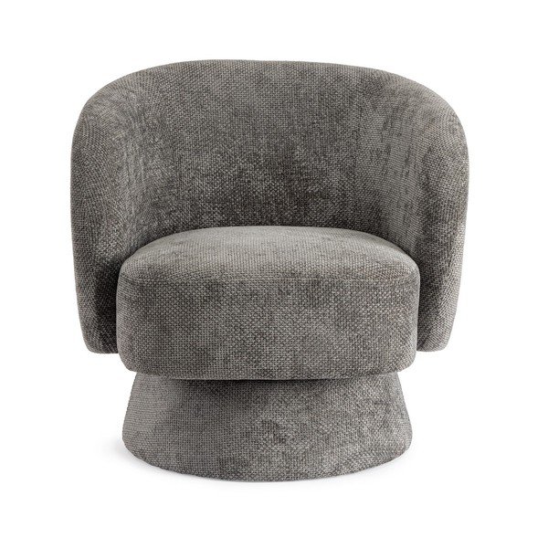 Tamsiai pilkos spalvos pasukamas krėslas iš šenilinio audinio Julienne – Bizzotto-image-2