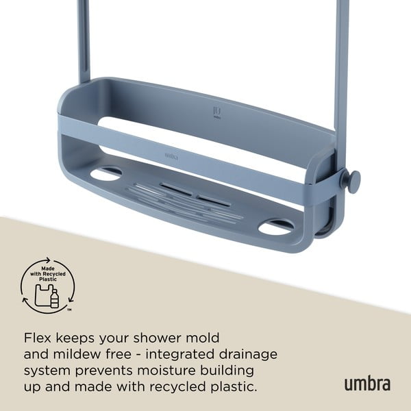 Pakabinama iš plastiko vonios lentyna mėlynos spalvos Flex – Umbra-image-4
