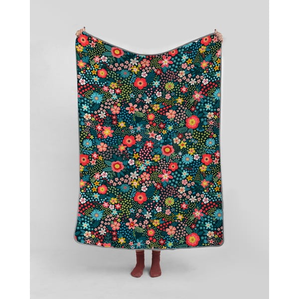 Žalia kūdikių antklodė 170x130 cm Flower Blossom - Really Nice Things