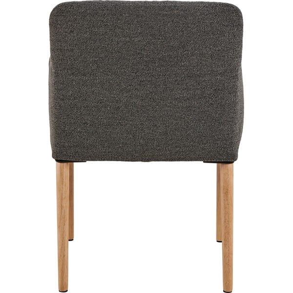 Pilkos spalvos iš audinio valgomojo kėdė su porankiais Zoe – Actona-image-4