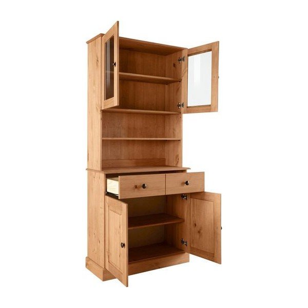 Iš pušies masyvo vitrina natūralios spalvos 181x34 cm Mille – Støraa-image-3