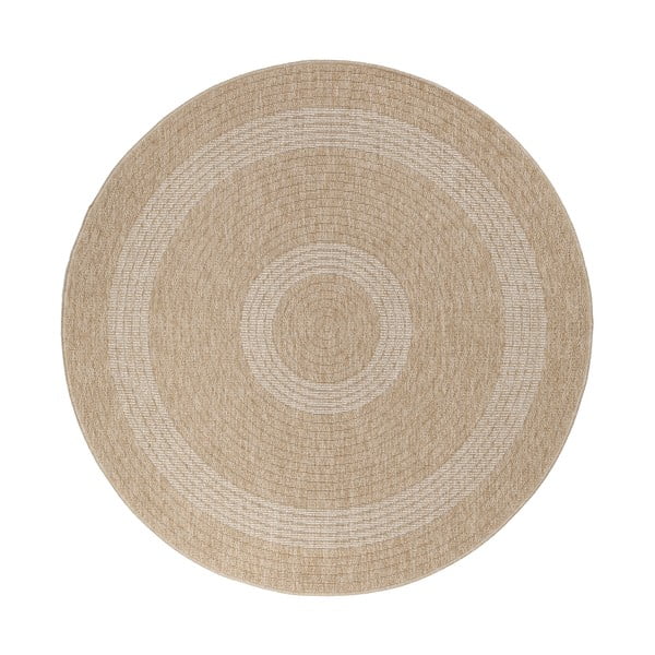 Apvalios formos lauko kilimas smėlio spalvos ø 80 cm Comilla – Ayyildiz Carpets