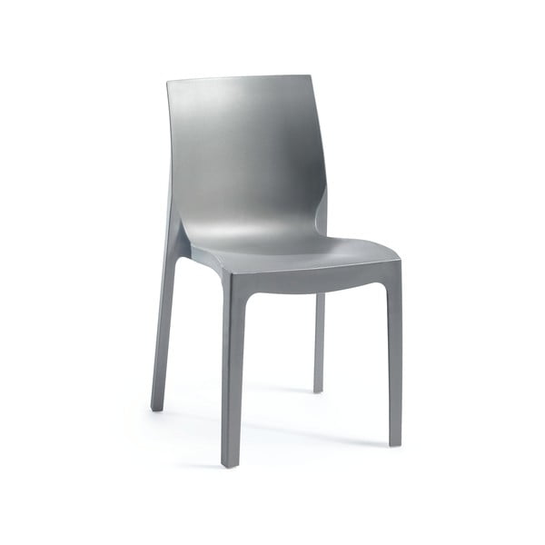 Pilka plastikinė sodo kėdė Emma - Rojaplast