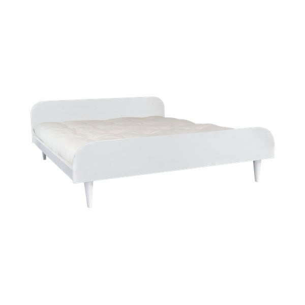 Pušies dvigulė lova su čiužiniu Karup Design Twist Comfort Mat White/Natural, 160 x 200 cm