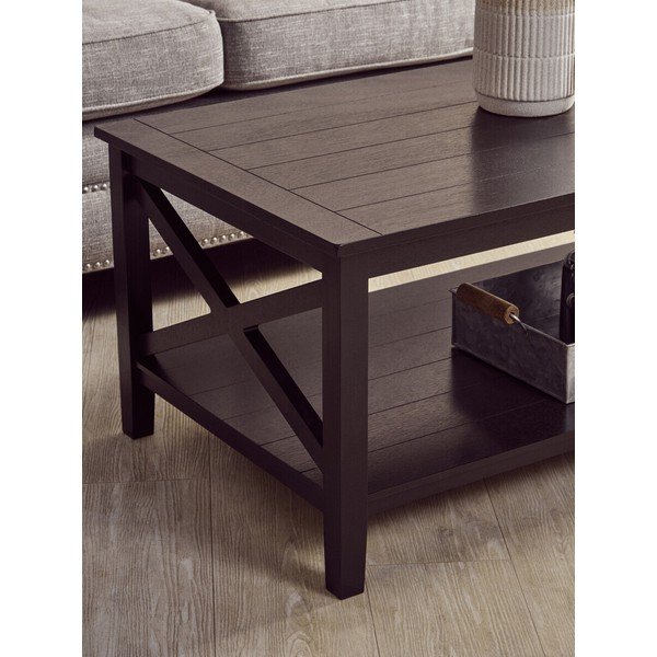 Juodos spalvos kavos staliukas 60x120 cm Heritage – Premier Housewares-image-2