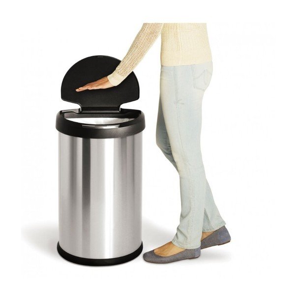 "Simplehuman" sidabrinė neliečiama šiukšliadėžė, 45 l-image-3