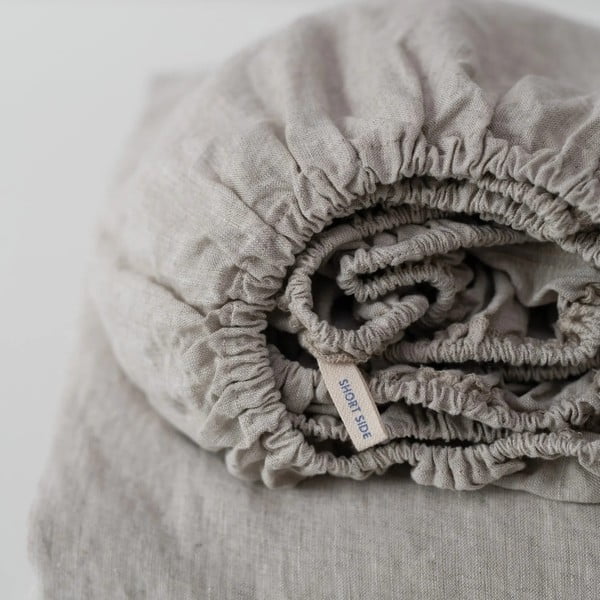 Iš lino paklodė tamsiai žalios spalvos su guma 180x200 cm Forest Green  – Linen Tales-image-2