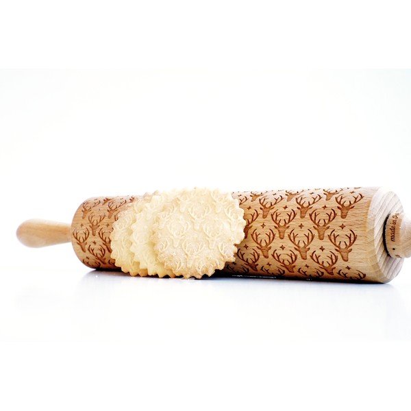 Medinis kalėdinis reljefinis kočėlas Valek Reindeer-image-2