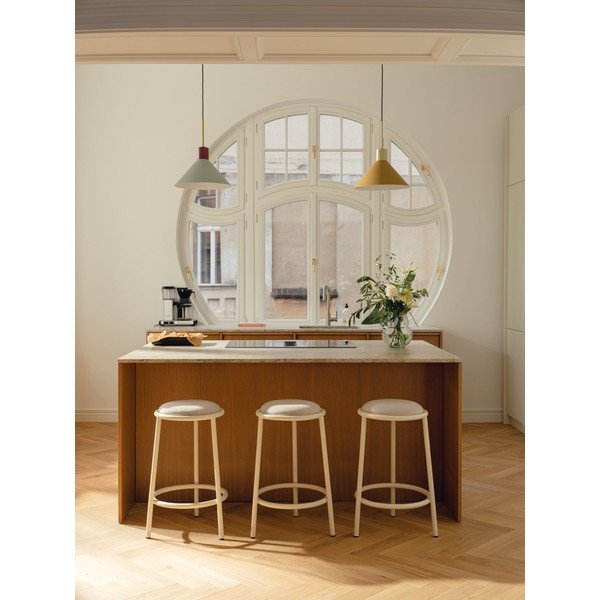 Smėlio spalvos iš metalo baro taburetė (sėdynės aukštis 68 cm) Hogo – noo.ma-image-2