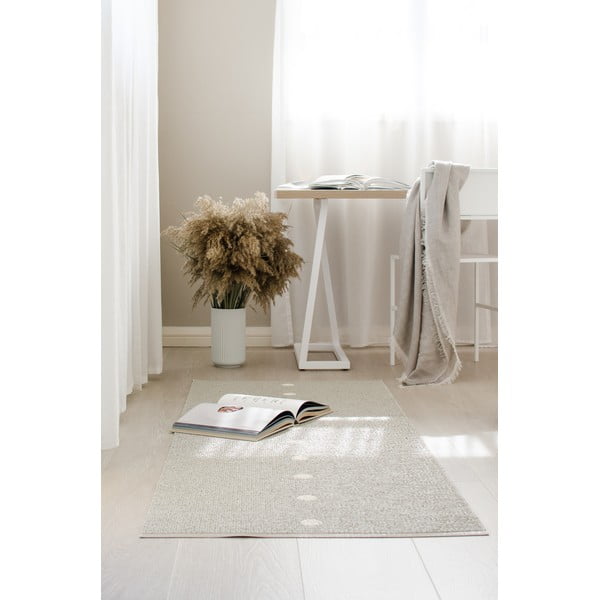 Smėlio spalvos/kreminės spalvos lauko ir vidaus kilimas 70x60 cm Peg Linen Vanilla – Pappelina-image-1