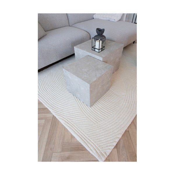 Rankų darbo iš vilnos kilimas kreminės spalvos 160x230 cm Pune – House Nordic-image-3