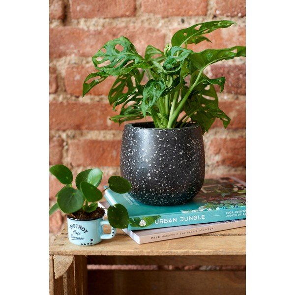 Juodos ir pilkos spalvos betono vazonas Kave Home Braydon-image-1