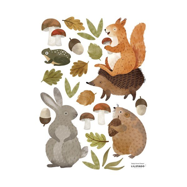 Lipdukų lapas 30x42 cm Woodland Rabbit & Friends – Lilipinso