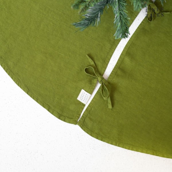 Žalias apvalus kilimas ø 125 cm - Linen Tales-image-1