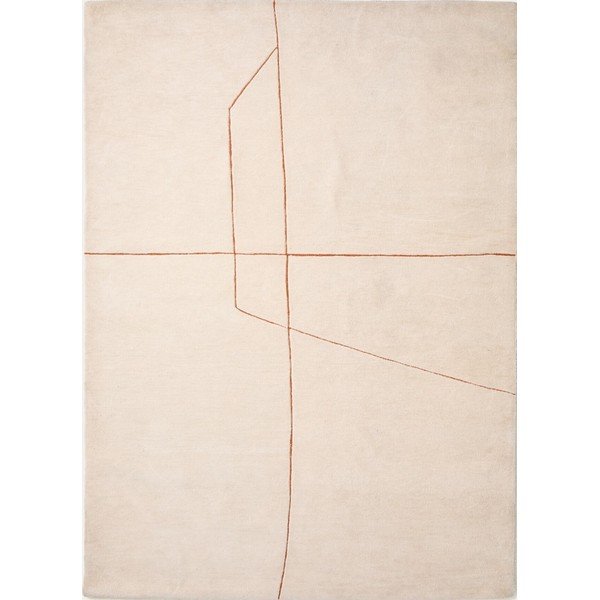 Rankų darbo kreminės spalvos kilimas 160x230 cm Delide – Kave Home