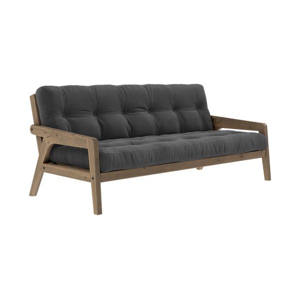 Pilka velvetinė sofa lova 204 cm Grab - Karup Design-image-3