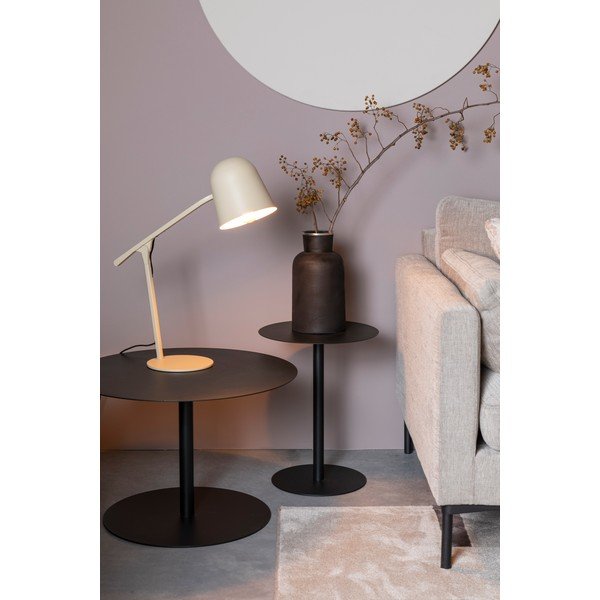 Juodos spalvos iš metalo apvalios formos kavos staliukas ø 60 cm Snow – Zuiver-image-1