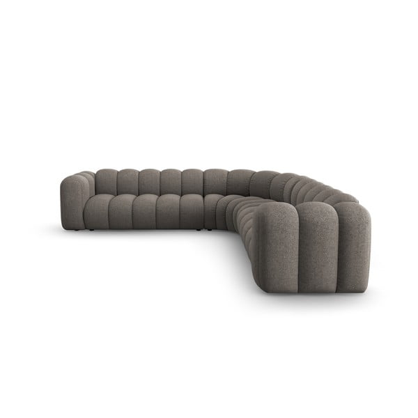 Tamsiai pilkos spalvos iš šenilinio audinio modulinė kampinė sofa Lupine – Micadoni -image-2
