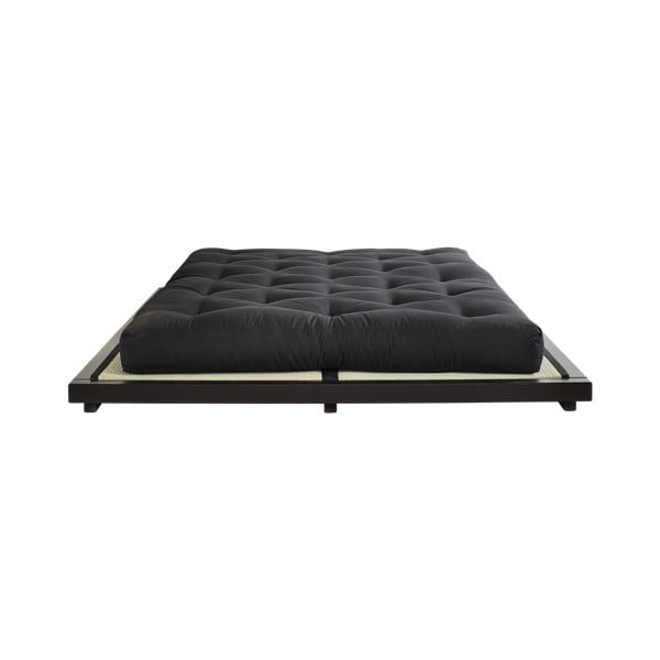 Pušies medienos dvigulė lova su čiužiniu Karup Design Dock Comfort Mat Black/Black, 160 x 200 cm