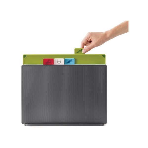 Tamsiai pilkas stovas su 4 pjaustymo lentelėmis Joseph Joseph Index, 34,6 x 27,3 cm-image-1