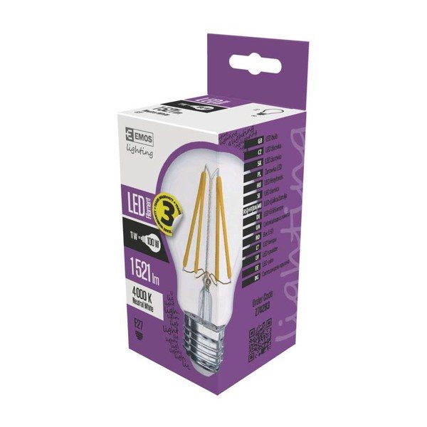 LED lemputė EMOS Filament A60 Neutral White, 11W E27-image-2