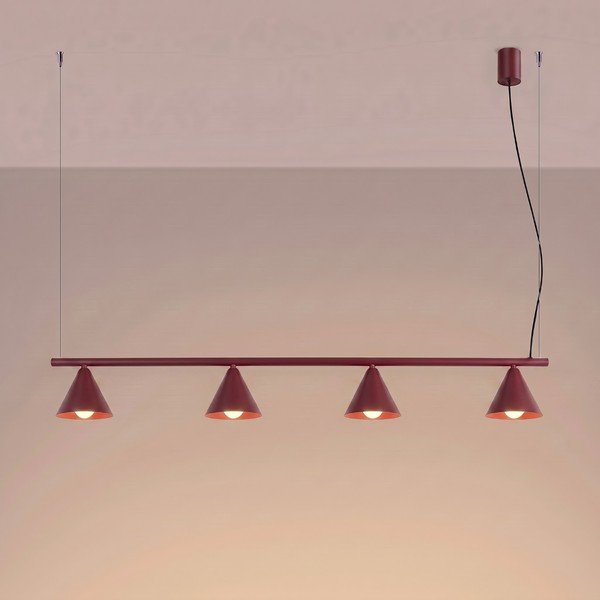 Bordo spalvos iš plieno kabantis šviestuvas Zylo – Sollux-image-3