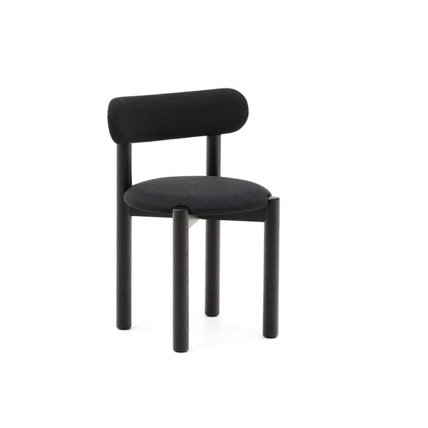 Iš ąžuolo masyvo valgomojo kėdės juodos spalvos 2 vnt. Nebai – Kave Home