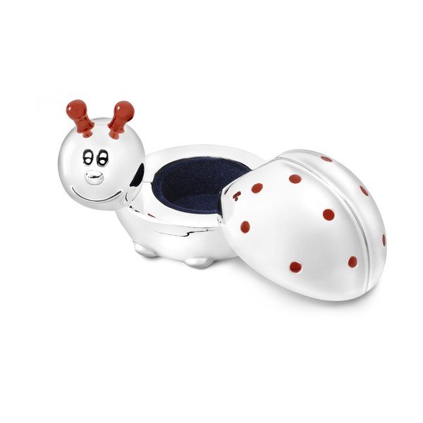Iš metalo dėžutė pirmiems dantukams blizgios sidabrinės spalvos 7x5x5 cm Ladybird – Zilverstad
