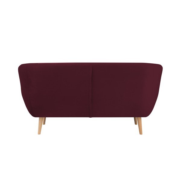 Tamsiai raudonos spalvos dvivietė sofa Mazzini Sofas Benito-image-1