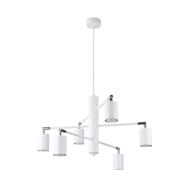 Baltos spalvos iš metalo kabantis šviestuvas Virta – Sollux