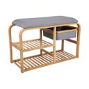 Bambukinė batų dėžutė su pilku paminkštinimu Leitmotiv Bench, plotis 70 cm