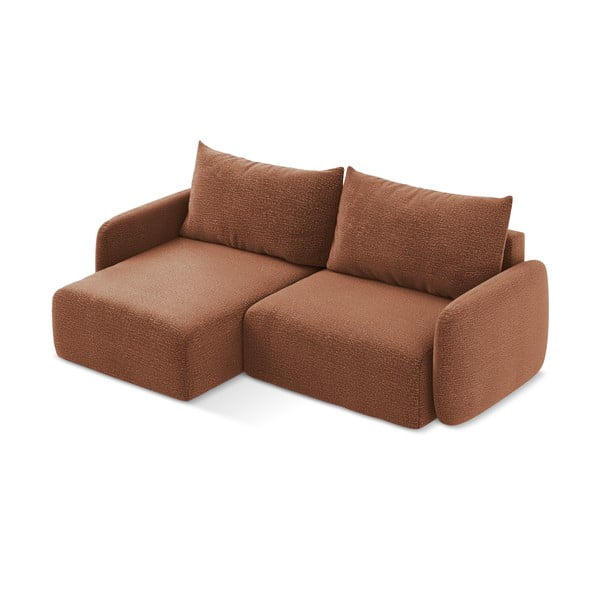 Raudonos plytų spalvos sulankstoma/su sandėliavimo vieta kampinė sofa (su kairiuoju kampu) Kalena – Makamii-image-4