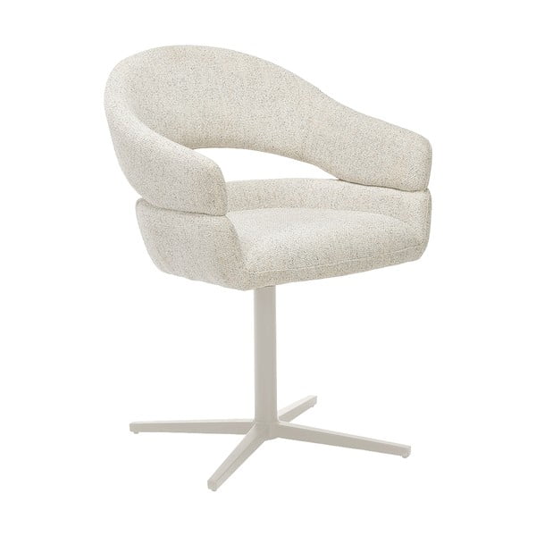 Kreminės spalvos iš audinio valgomojo kėdžių komplektas su porankiais 2 vnt. Dover – House Nordic-image-3