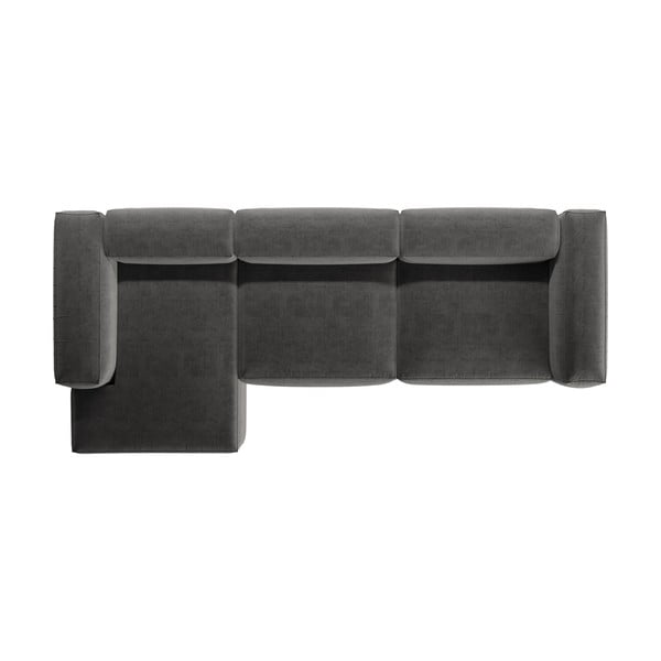 Tamsiai pilkos spalvos kampinė sofa (su kairiuoju kampu/su gultu) Bergamo – Cosmopolitan Design-image-3