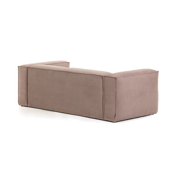 Rožinė aksominė sofa Kave Home Blok, 240 cm-image-3