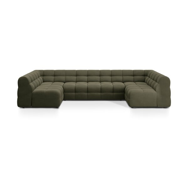 Žalios spalvos kampinė sofa („U“ formos) Kendal – Micadoni 