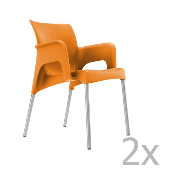 2 oranžinių sodo kėdžių rinkinys "Resol Sun