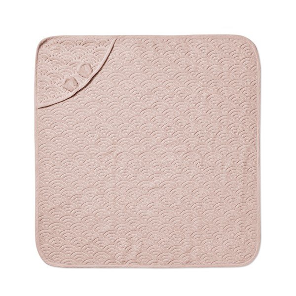 Pilkai rožinės spalvos iš organiškos medvilnės vaikiškas rankšluostis su gobtuvu 80x80 cm Dusty Rose – Cam Cam Copenhagen-image-1