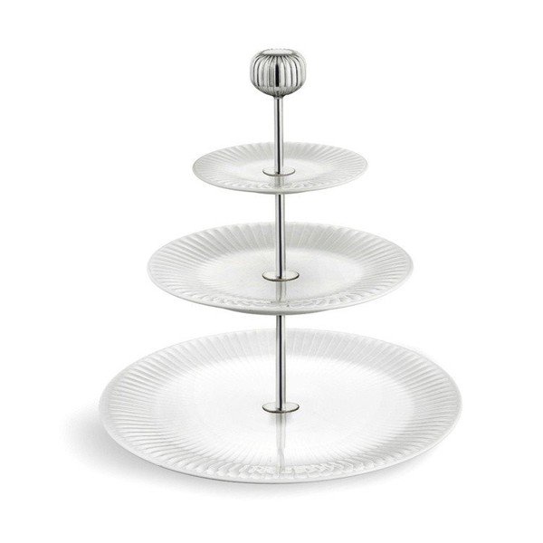 Trijų pakopų balto porceliano stovas Kähler Design Hammershoi Etagere, ⌀ 28 cm