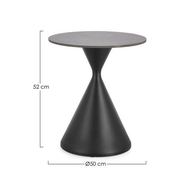 Apvalios formos šoninis stalas su marmuro dekoro stalviršiu ø 50 cm Joona – Bizzotto-image-4